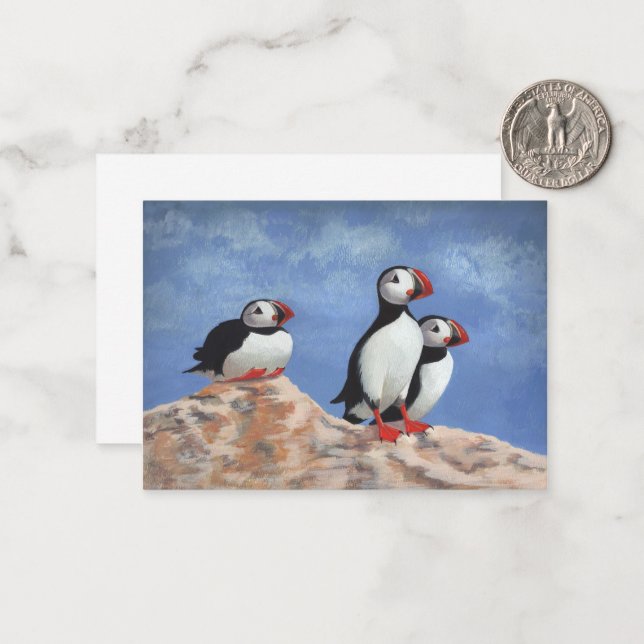 Puffin Trio Anteckningskort (Fram/Back In Situ)