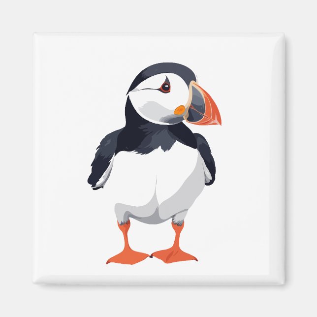 Puffin Vector Graphic Art Porträtt Animal Spirit Magnet (Framsidan)