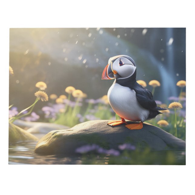 Puffin Vild Bird Animal Tranquil fredligt Anteckningsblock (Framsida)