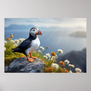 Puffin Vild Bird Animal Tranquil fredligt Poster