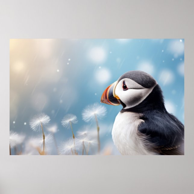 Puffin Vild Bird Animal Tranquil fredligt Poster (Framsidan)
