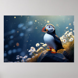 Puffin Vild Bird Animal Tranquil fredligt Poster