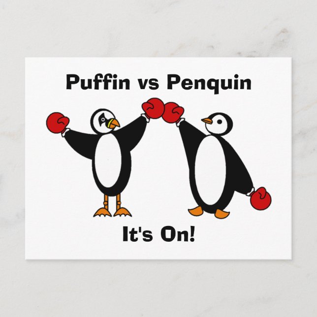 Puffin vs den Penquin vykortet Vykort (Framsida)