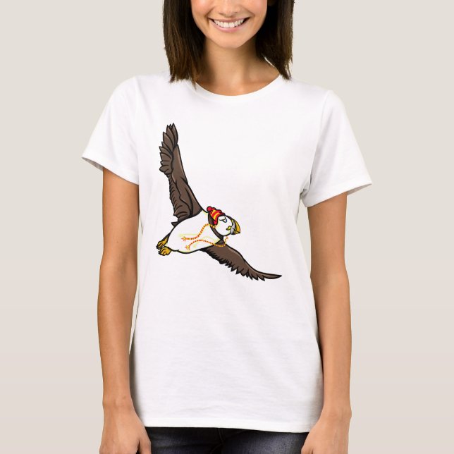 Puffin Wat A Knitted Hat Tee Shirt (Framsida)