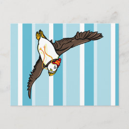 Puffin Wat A Knitted Hat Vykort