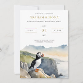 Puffin Watercolor Invitation Inbjudningar