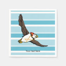 Puffin Wearing A wooly vinterhat