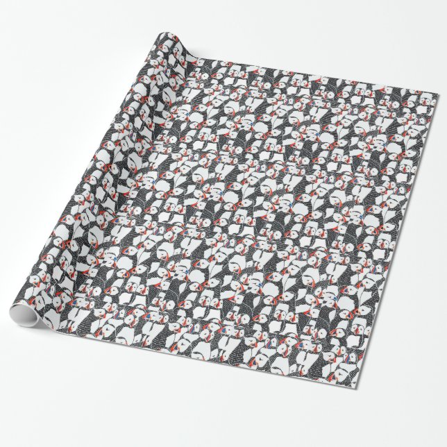 Puffin Wrapping Papper Presentpapper (Utrullad)