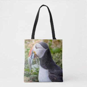 Puffinen hänger lös tygkasse