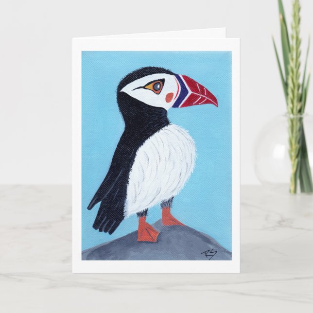 Puffinen noterar kortet kort (Framsida)