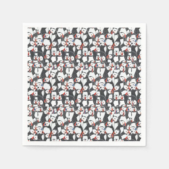 Puffinfågel mönster pappersservett (Framsidan)