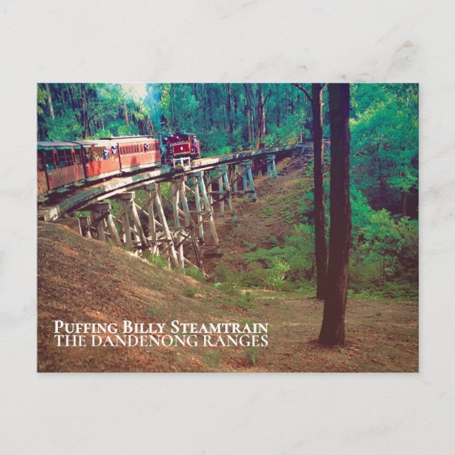 Puffing Billy ångtåg, Dandenong Ranges Vykort (Framsida)