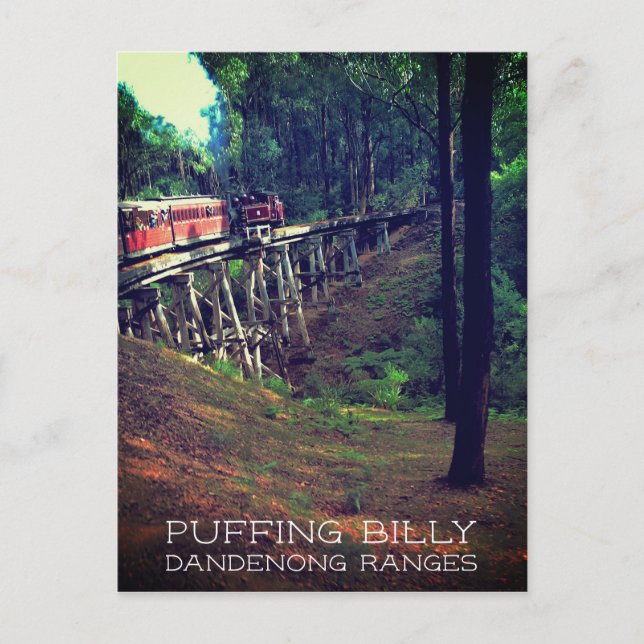 Puffing Billy, Dandenong Ranges, Victoria, Aus Vykort (Framsida)