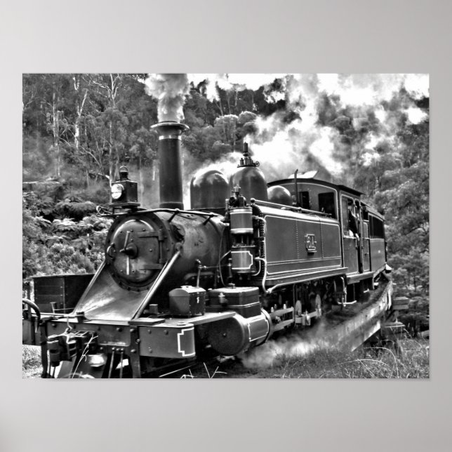 Puffing Billy Old Fashioned Steam Tåg Poster (Framsidan)