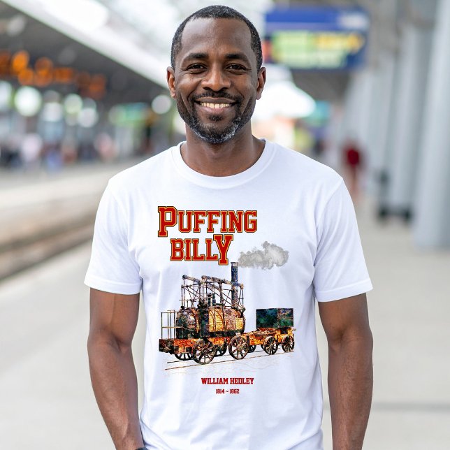 Puffing Billy Steam Tåg English Locomotive T Shirt (Puffing Billy Steam Train English Locomotive. Mens Basic T-Shirt)