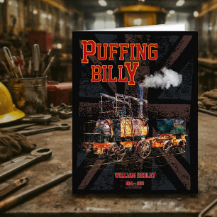 Puffing Billy Steam Tåg English Locomotive Tack Kort