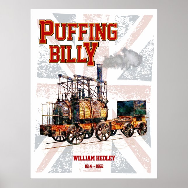 Puffing Billy Steam Train English Locomotive  Poster (Framsidan)