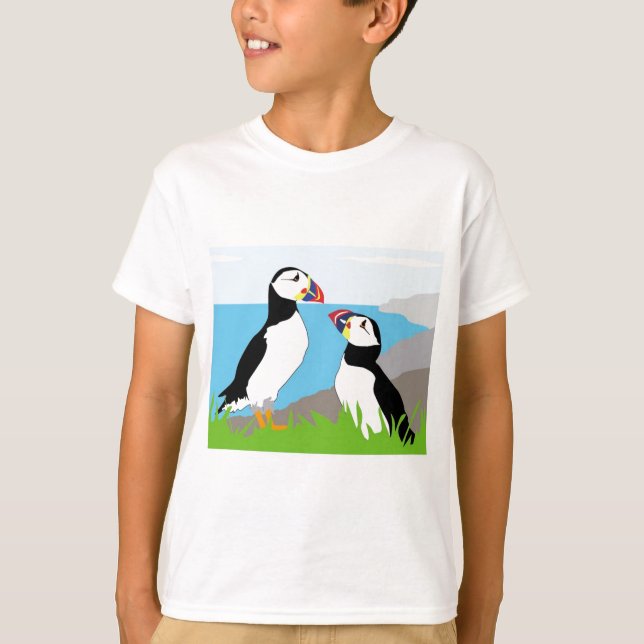 Puffinhavsfåglar Tee Shirt (Framsida)