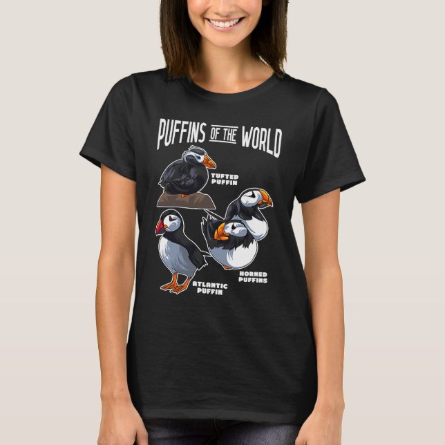 Puffins Animals of the World Puffin Bird  Bird Own T Shirt (Framsida)