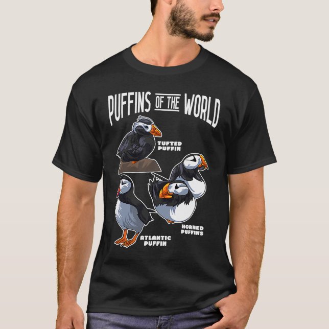 Puffins Animals of the World Puffin Bird  Bird Own T Shirt (Framsida)
