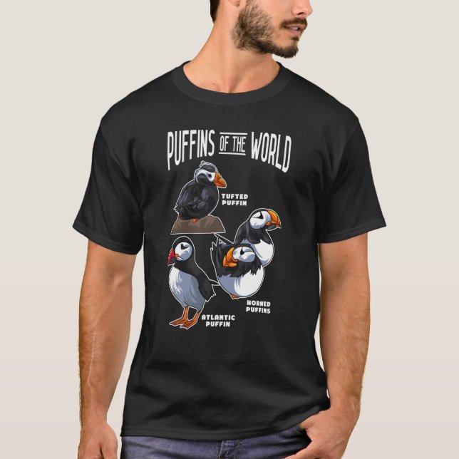 Puffins Animals of the World Puffin Bird Bird Owne T Shirt (Framsida)