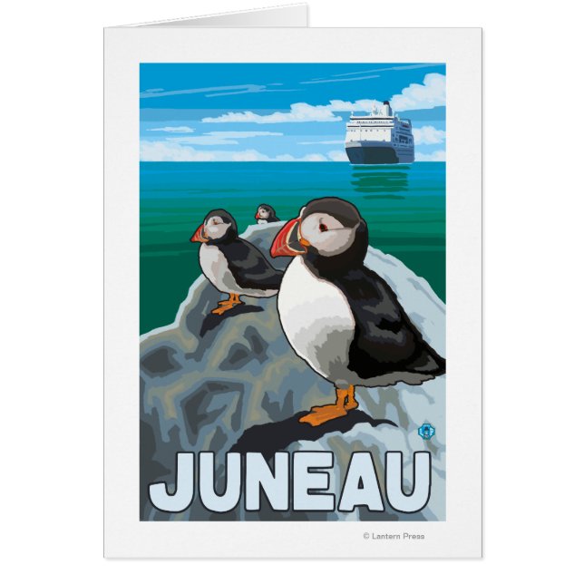 Puffins & Cruise Frakt - Juneau, Alaska Hälsningskort (Framsidan)