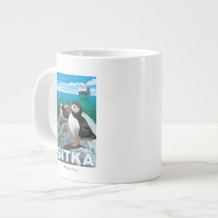 Puffins & Cruise Frakt - Sitka, Alaska Jumbo Mugg