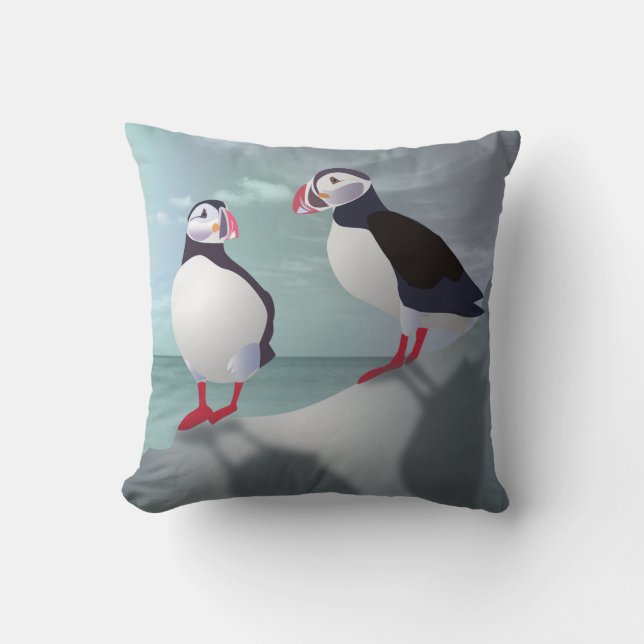 Puffins Design Dekorativ kudde (Framsida)