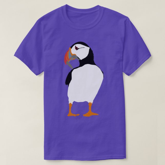 Puffins i grönt t shirt (Design framsida)