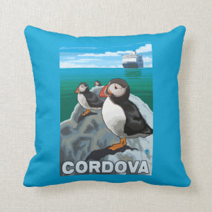 Puffins & kryssningfrakt - Cordova, Alaska Kudde
