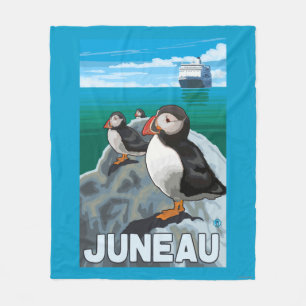 Puffins & kryssningfrakt - Juneau, Alaska Fleecefilt