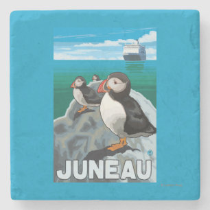 Puffins & kryssningfrakt - Juneau, Alaska Stenunderlägg