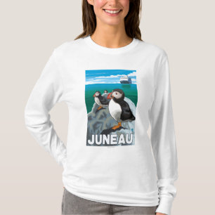 Puffins & kryssningfrakt - Juneau, Alaska Tee Shirt