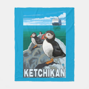 Puffins & kryssningfrakt - Ketchikan, Alaska Fleecefilt