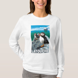 Puffins & kryssningfrakt - Latouche, Alaska Tee Shirt