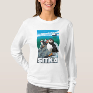 Puffins & kryssningfrakt - Sitka, Alaska T Shirt