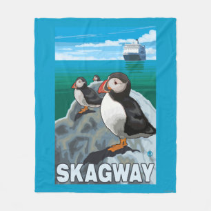 Puffins & kryssningfrakt - Skagway, Alaska Fleecefilt