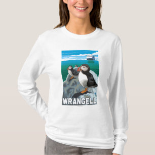 Puffins & kryssningfrakt - Wrangell, Alaska T Shirt