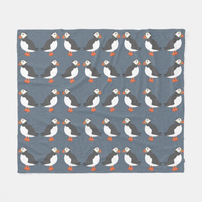 Puffins Medium Fleece Blanket (Framsidan (Horisontell))