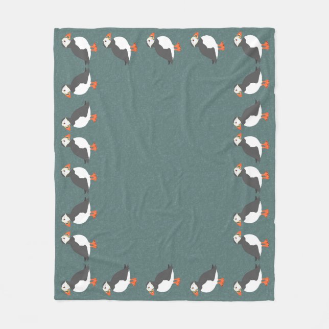 Puffins Medium Fleece Blanket (Framsidan)