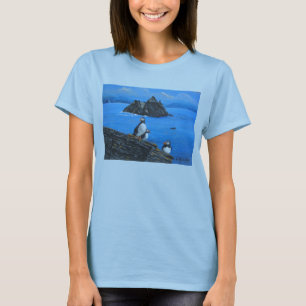 Puffins på Skellig Michael Irland T-shirt