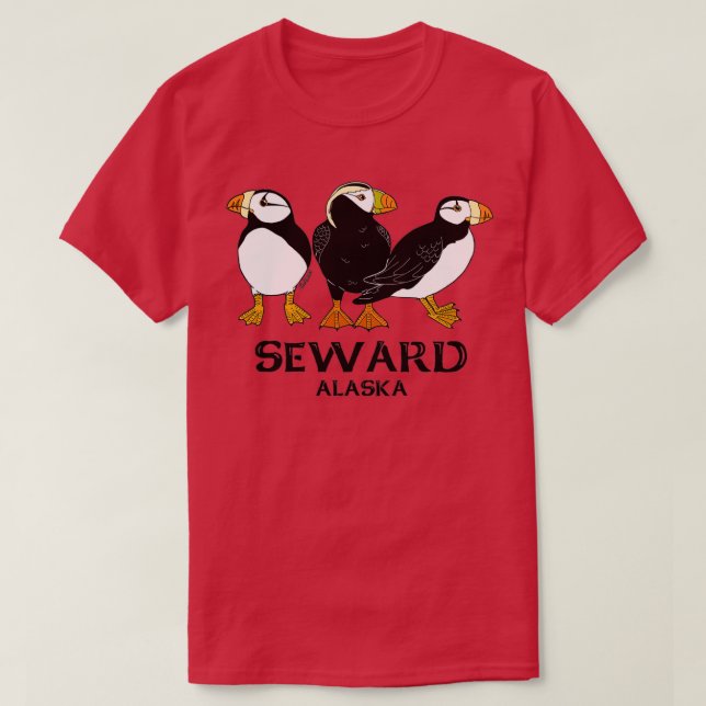 Puffins Seward AK T Shirt (Design framsida)