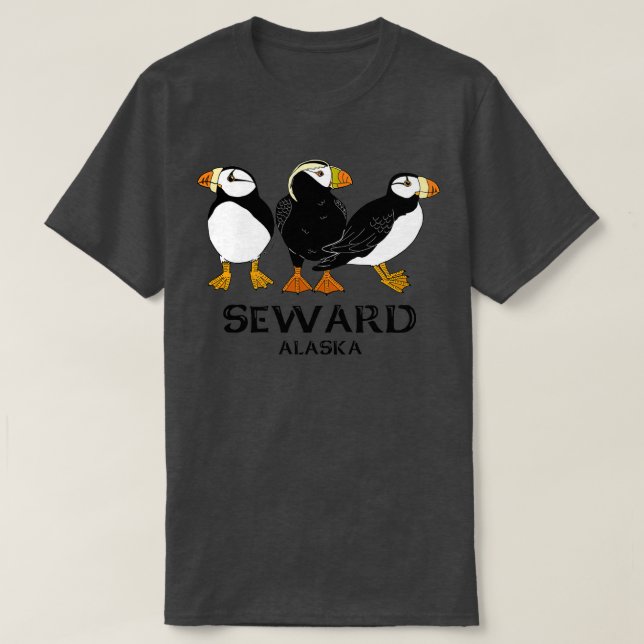 Puffins Seward AK T Shirt (Design framsida)