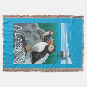 Puffins som håller ögonen på en kryssningfrakt mysfilt