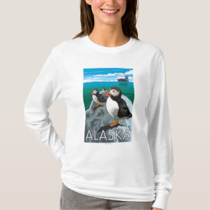 Puffins som håller ögonen på en kryssningfrakt t shirt