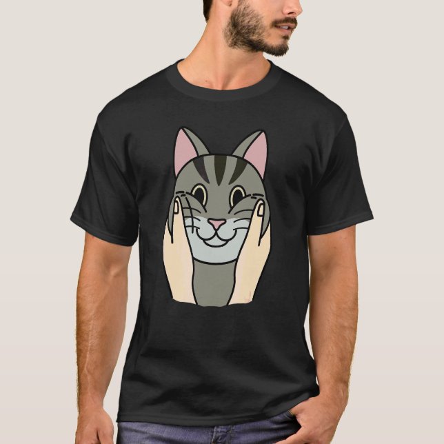 Puffkindad Tabby Katt Husdjur T Shirt (Framsida)