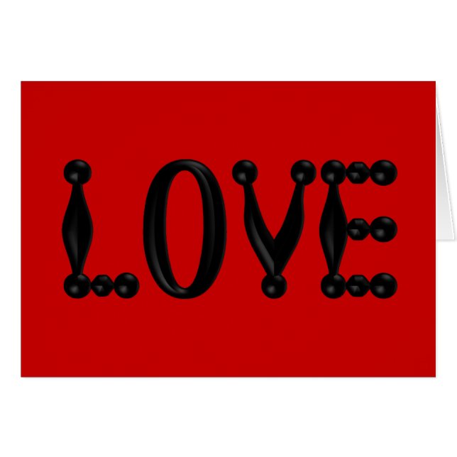 Puffy 3D KÄRLEK Hälsningskort (Framsidan Horizontal)