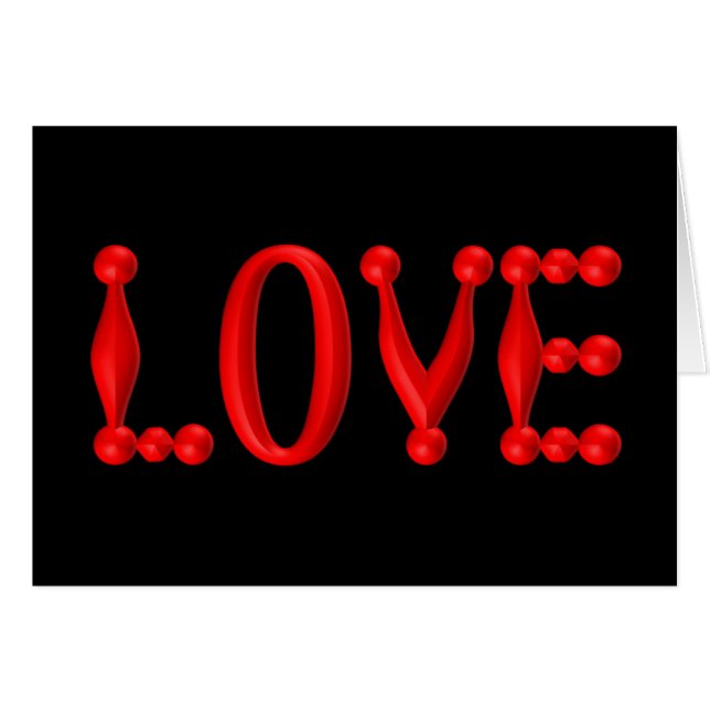 Puffy 3D KÄRLEK Hälsningskort (Framsidan Horizontal)