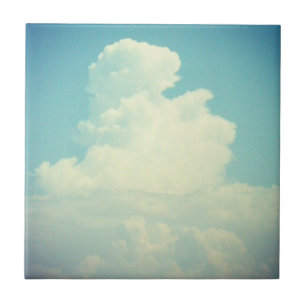 Puffy Cloud Blå himmel Kakelplatta