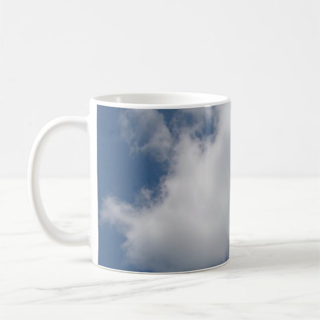 Puffy Cumulus Clouds i Blå himmel Kaffemugg (Vänster)
